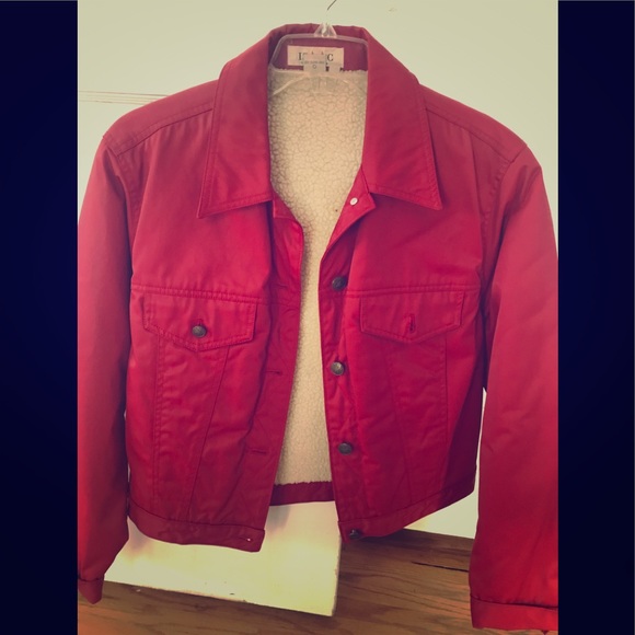 Isaac Mizrahi Red Jacket, lined with shearling. - Picture 1 of 1